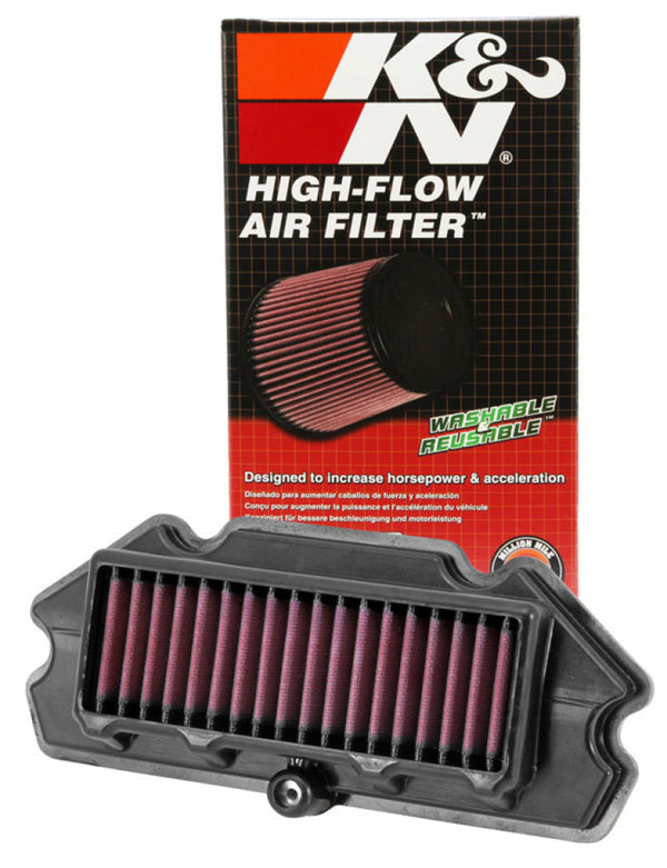 K&N 12-13 Kawasaki EX650R Ninja 649 Replacement Air Filter - KA-6512 for 2012-2016 Kawasaki EX650 Ninja 650 - front view