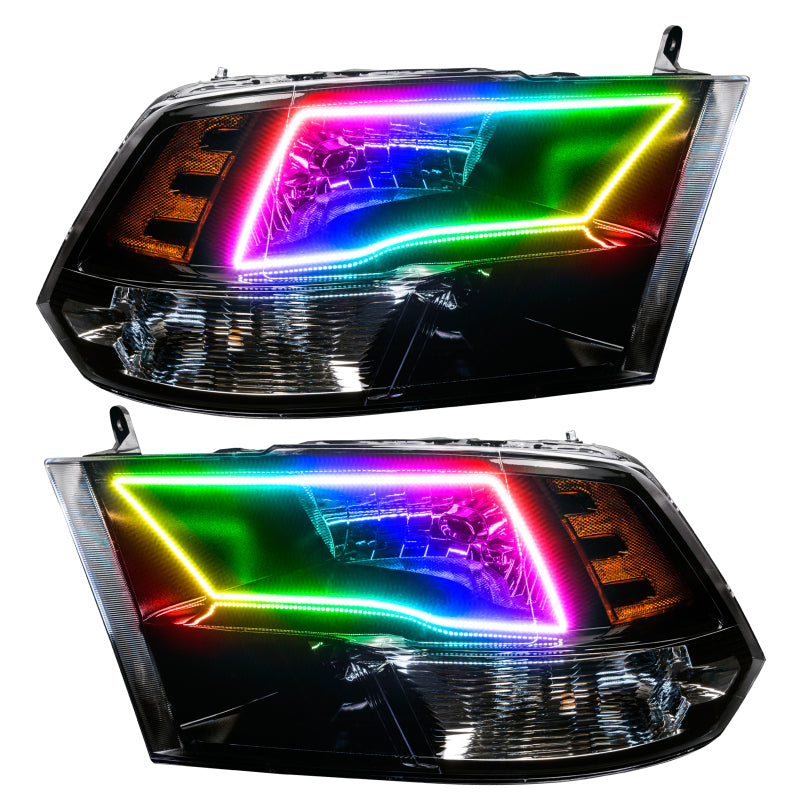 Oracle 09-17 RAM 1500 TRX Quad Pre-Assembled Headlights Blk Housing - w/ 2.0 Cntrl SEE WARRANTY - 7121-333