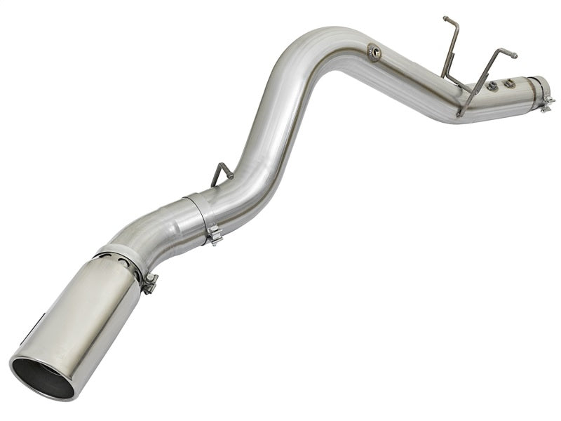 aFe ATLAS 5in DPF-Back Aluminized Steel Exhaust System w/Polished Tips 2017 GM Duramax 6.6L (td) L5P - 49-04085-P