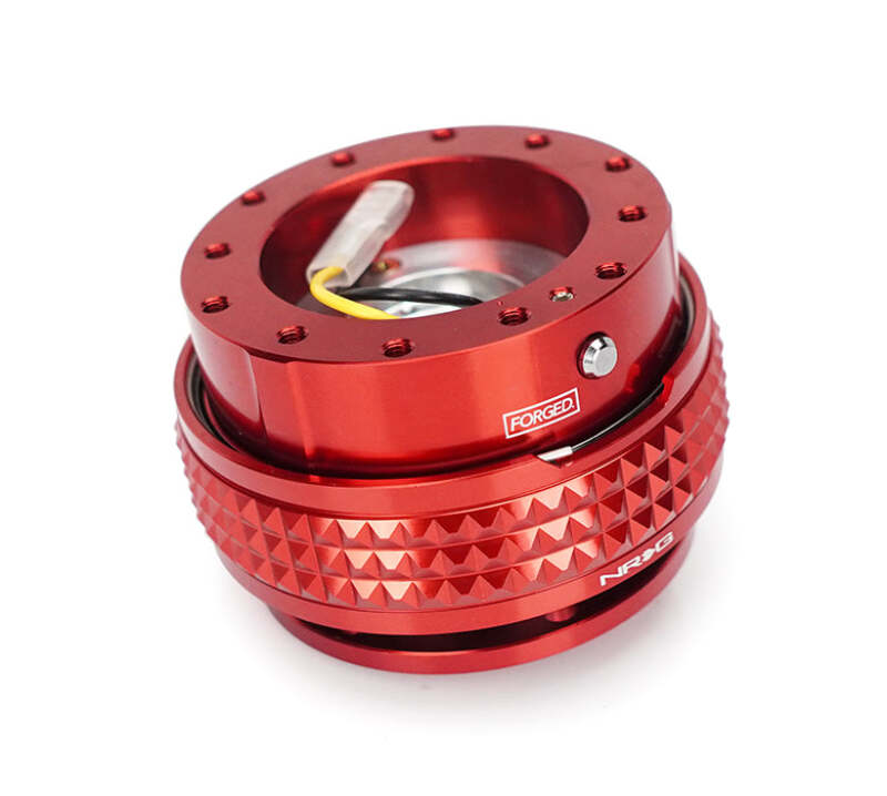 NRG Quick Release Kit - Pyramid Edition - Red Body / Red Pyramid Ring - SRK-210RD-RD - front view