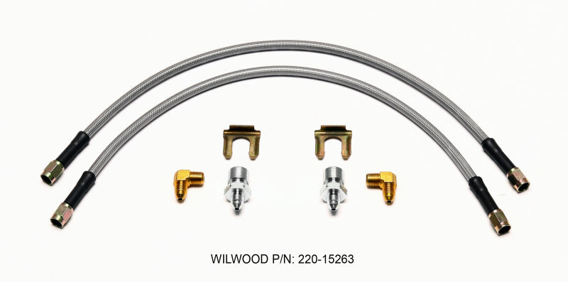 Wilwood Flexline Kit 18inch M10x1.50 IF 1/8-27 NPT 90 Degree - 220-15263