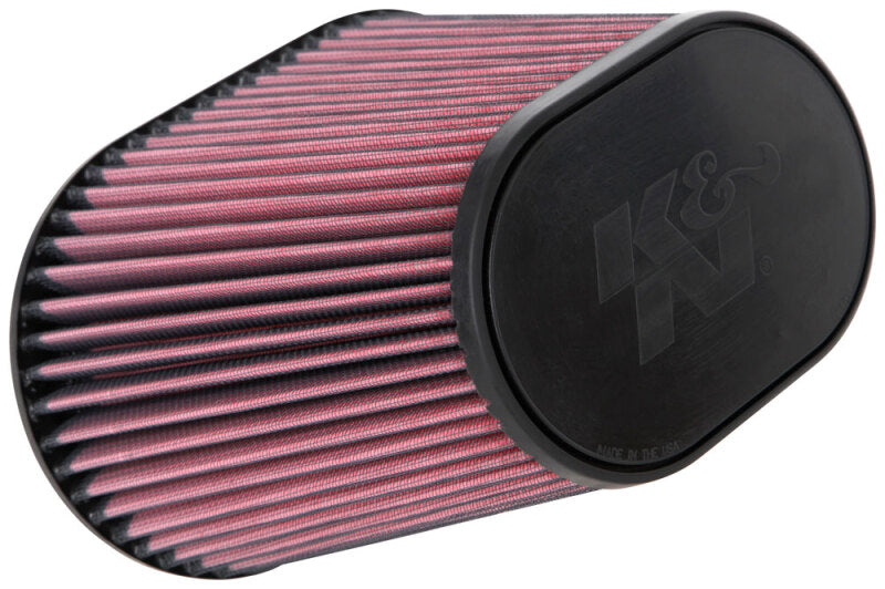 K&amp;N Universal Clamp-On Air Filter 7in x 5-3/16in Flange 10in x 6-1/4in B 6-3/4in x 4-1/2in T 8in H - RU-5292
