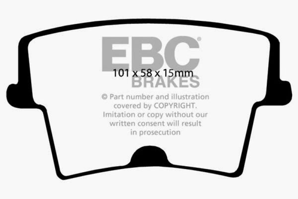EBC 05-10 Chrysler 300C 5.7 Redstuff Rear Brake Pads - DP31722/2C for 2006-2023 Dodge Charger - front view