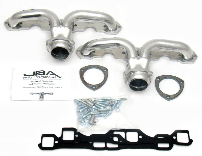 JBA 57-74 Chevrolet Corvette 265-400 SBC 1-5/8in Primary Silver Ctd Tight Tuck Header - 1815S-1JS