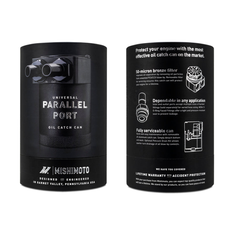 Mishimoto Parallel Port Universal Baffled Oil Catch Can - MMBCC-PPTWO
