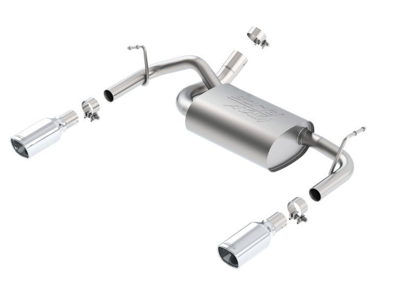 Borla 12-14 Jeep Wrangler JK 2Dr &amp; 4Dr Rear Section ATAK Single Sqaure Rolled Angle-Cut Exit Exhaust - 11860