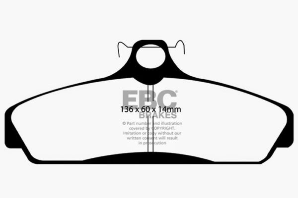 EBC 83-87 Chevrolet Corvette (C4) 5.7 Greenstuff Front Brake Pads - DP21152 for 1984-1987 Chevrolet Corvette - front view