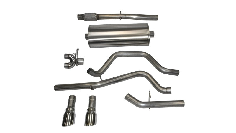 Corsa 14-19 GMC Sierra/Chevy Silv 1500 Crew Cab/Std. Bed 5.3L V8 Polished Sport Dual Rear CB Exhaust - 14870