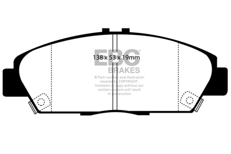 EBC 92-96 Honda Prelude 2.2 Yellowstuff Front Brake Pads - DP4975R