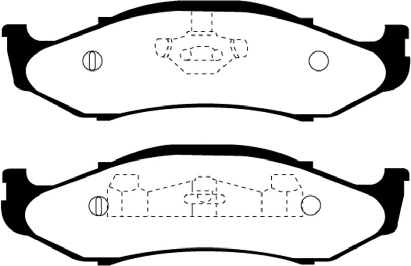 EBC 97-99 Jeep Cherokee 2.5 82mm High Rotors Greenstuff Front Brake Pads - DP61255