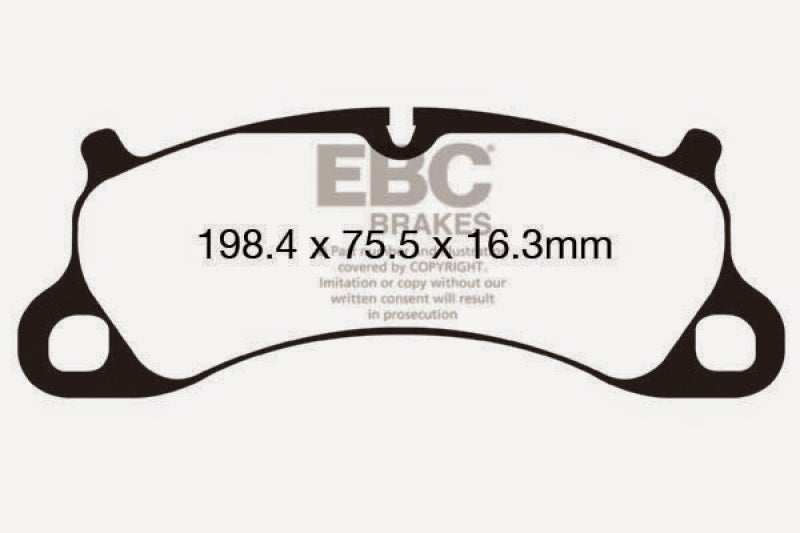 EBC 12-15 Porsche 911 (991) (Cast Iron Rotor only) 3.8 Carrera S Yellowstuff Front Brake Pads - DP42144R
