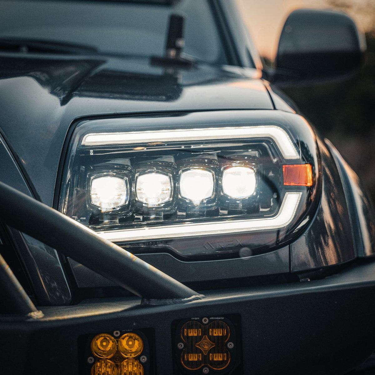 AlphaRex 03-09 Toyota 4Runner NOVA LED Proj Headlights Black w/Activ Light/Seq Signal/SB DRL - 880371 for 2003-2009 Toyota 4R