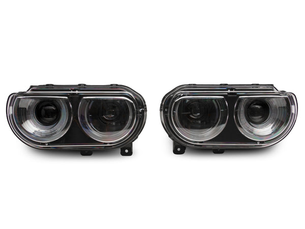 Raxiom 08-14 Dodge Challenger Halo Projctr Headlights w/Sequential Turn Signals-Blk Hsng(Clear Lens) - CH3761 for 2008-2014 D