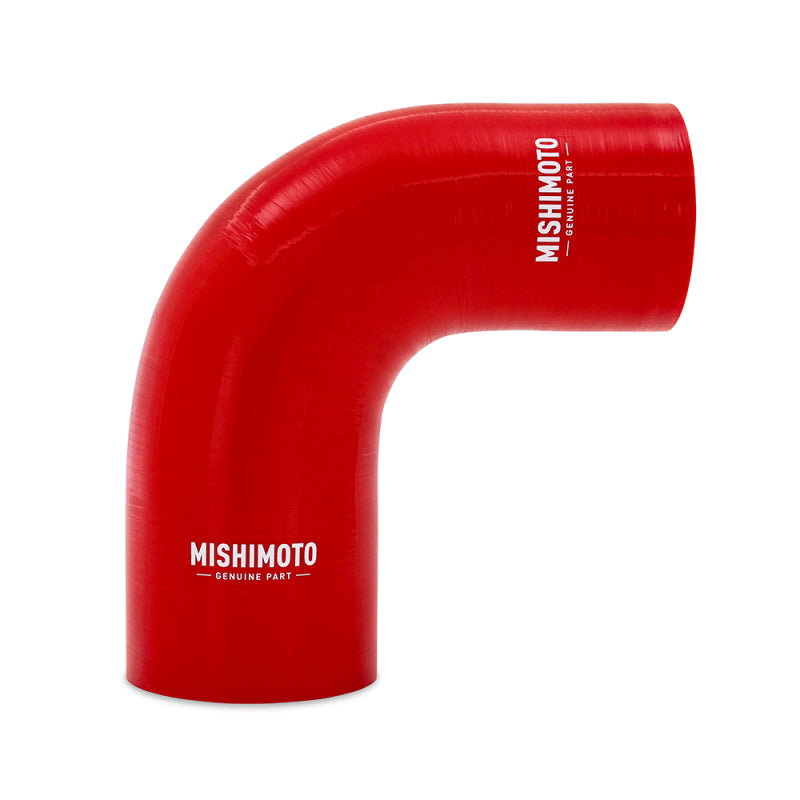 Mishimoto Silicone Reducer Coupler 90 Degree 2in to 2.25in - Red - MMCP-R90-20225RD by Mishimoto - front view