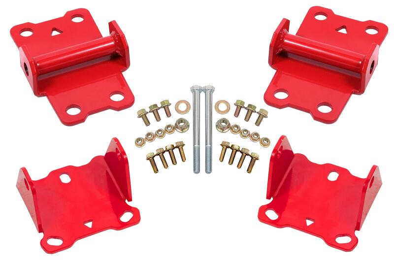 BMR 78-87 G-Body Motor Mount Kit Upper &amp; Lower Solid - Red - MM461R