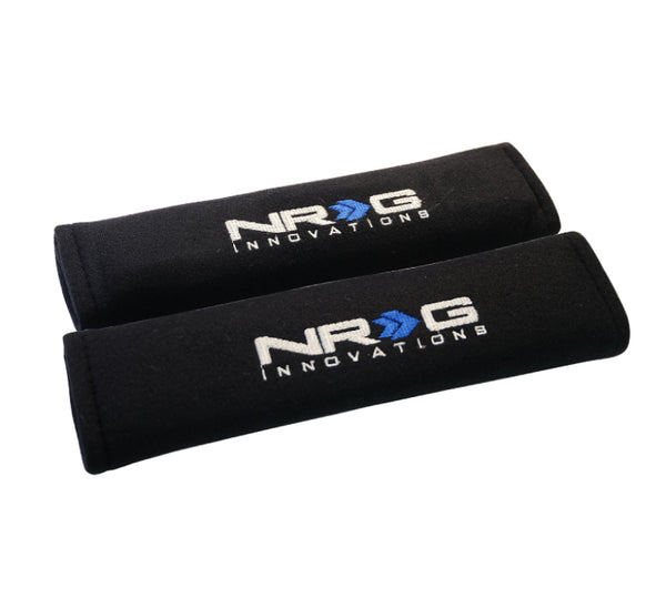 NRG Seat Belt Pads 2.7in. W x 11in. L (Black) Short - 2pc - SBP-27BK - front view