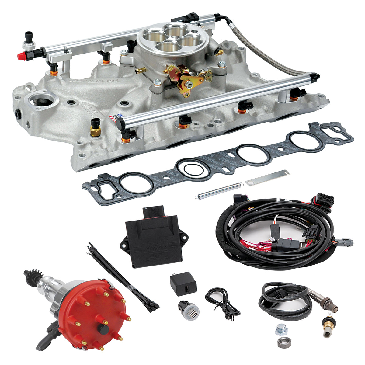 Edelbrock Pro Flo 4 Fuel Injection Kit Seq Port BBF 429/460 68-87 625 Max HP 35 LbHr Injectors Satin - 35680