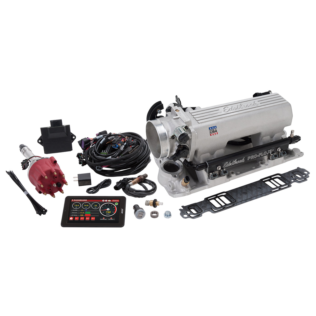 Edelbrock Pro Flo 4 XT EFI System Seq Port SBC 1986 & Earlier 550 Max HP 29lb/hr Satin Finish - 35790