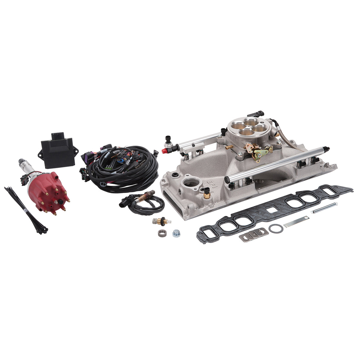 Edelbrock Pro Flo 4 EFI System Seq Port BBC Oval Port 850 Max HP 60lb/hr Satin Finish - 35840