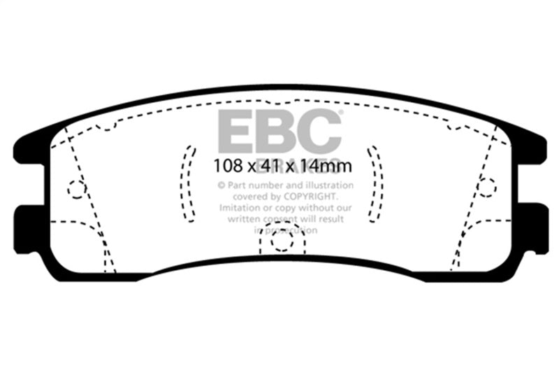 EBC 08-09 Buick Allure (Canada) 5.3 Ultimax2 Front Brake Pads - UD1159 for 2006-2013 Chevrolet Impala - front view