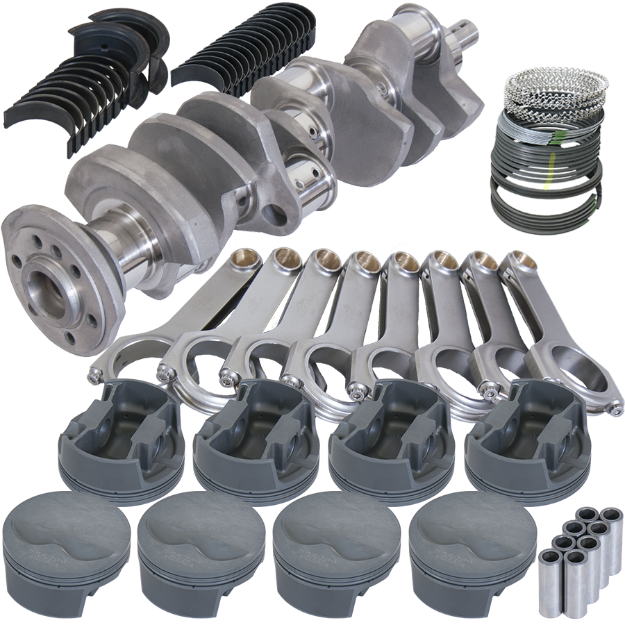 Eagle Chevy 400 3.750in Crank 6.000in H-Beam -5cc Flat Top 4.165in Pistons Balanced Assembly - B12503040 - front view