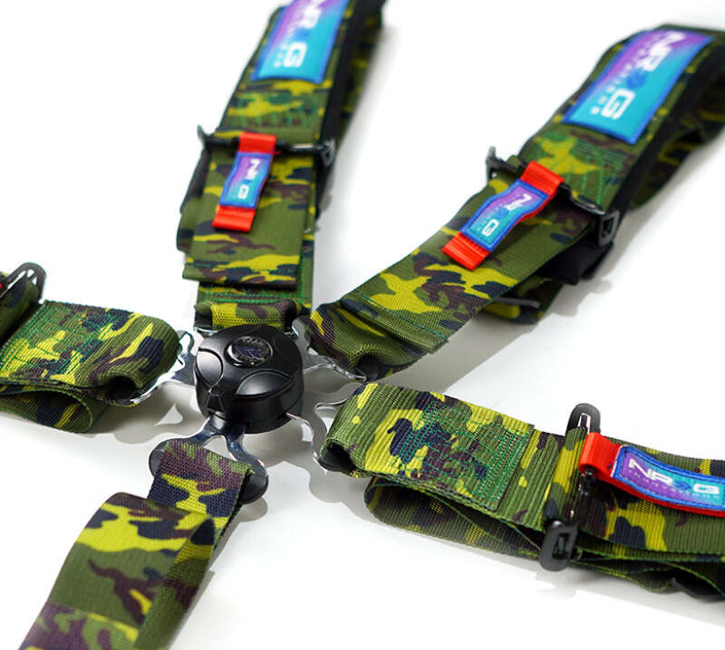NRG 5PT 3in. Seat Belt Harness / Cam Lock - Blue - SBH-B6PCBL - close-up view