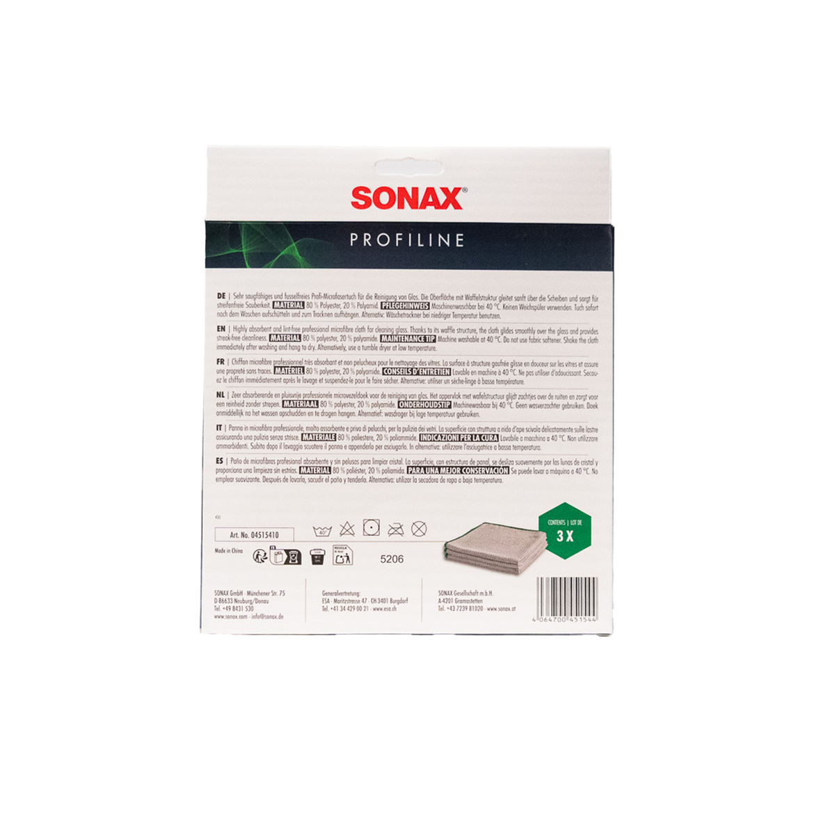 SONAX Microfibre Glass Cloth (3-Pack)