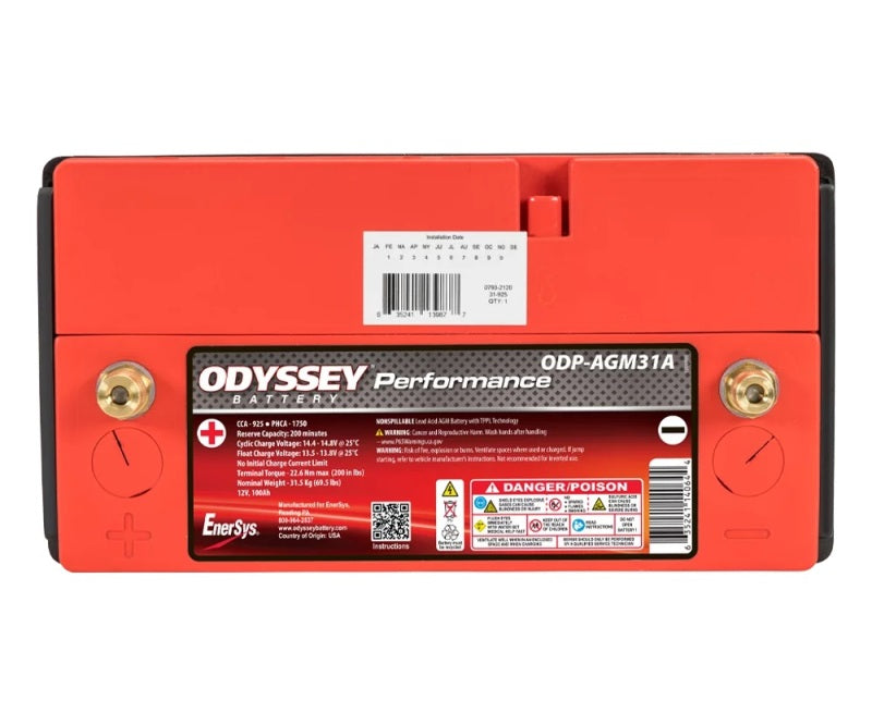 Odyssey Battery Auto/Truck/Heavy Duty & Commercial Performance AGM Battery (31-925T) - ODP-AGM31A for 1991-1995 Alfa Romeo 16
