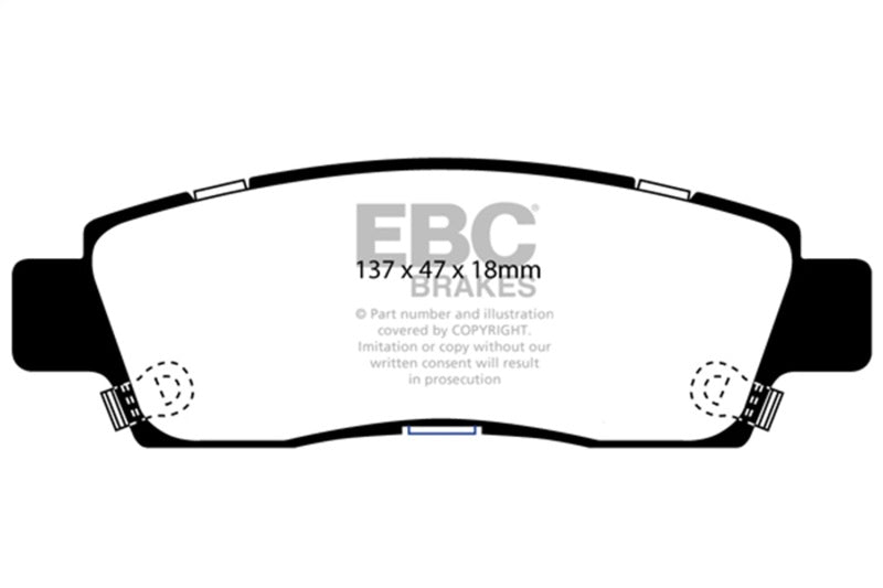 EBC 07+ Buick Enclave 3.6 Ultimax2 Front Brake Pads - UD1169 for 2008-2017 Buick Enclave - front view