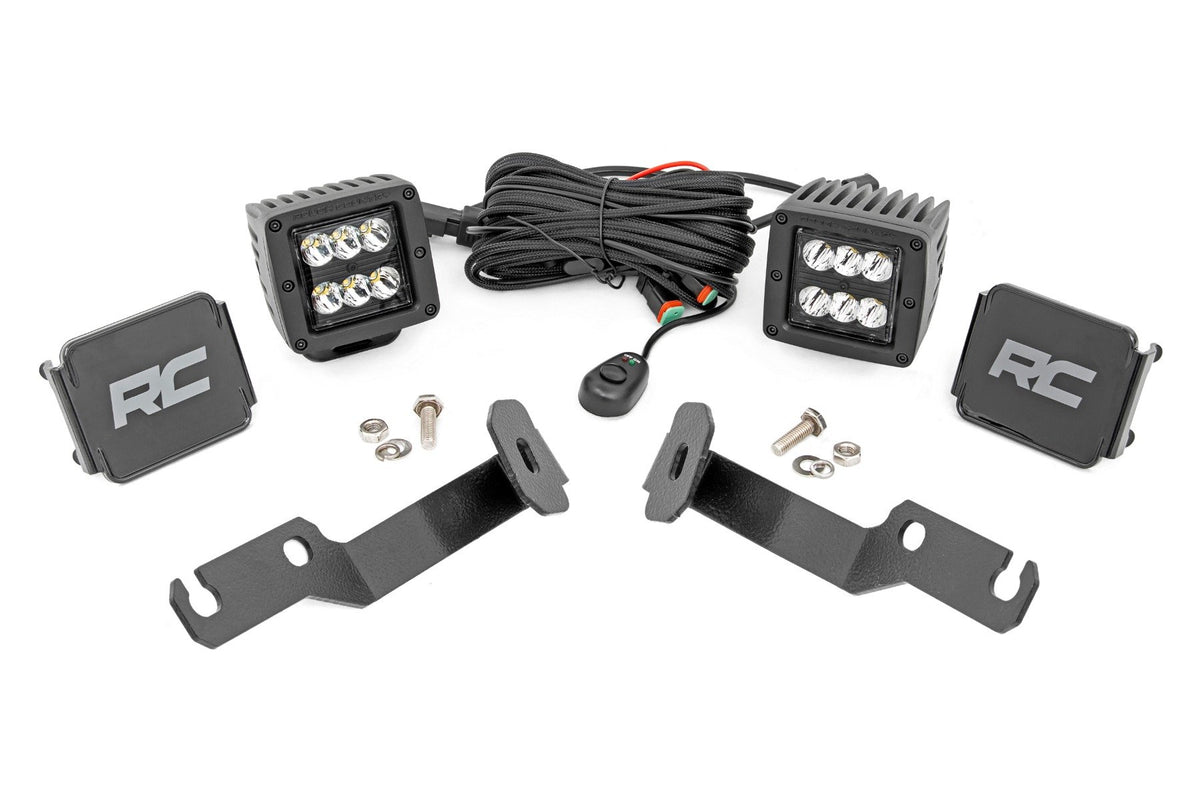 LED Light Kit | Ditch Mount | 2&quot; Black Pair | Spot | Toyota Tacoma (05-15)
