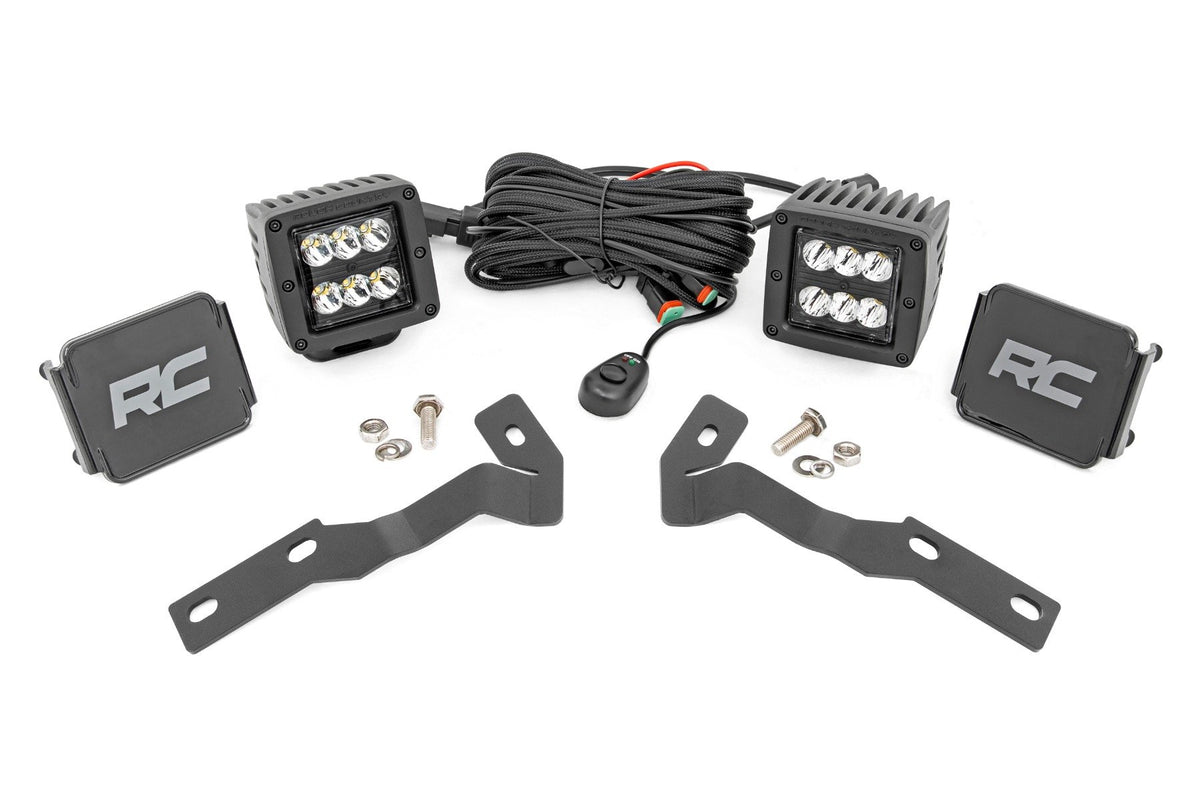 LED Light Kit | Ditch Mount | 2&quot; Black Pair | Spot | Toyota Tacoma (16-23)