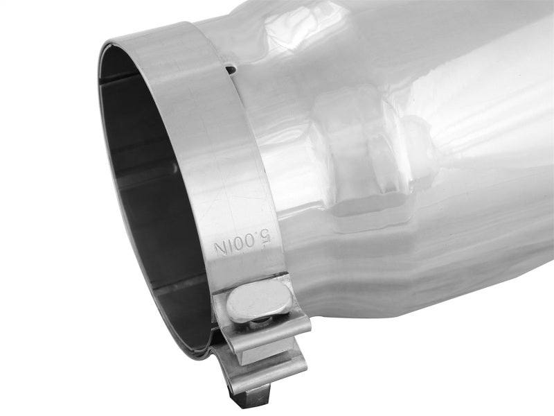 aFe Universal Bolt On Exhaust Tip Polished 5in Inlet x 6in Outlet x 12in Long - 49T50604-P12