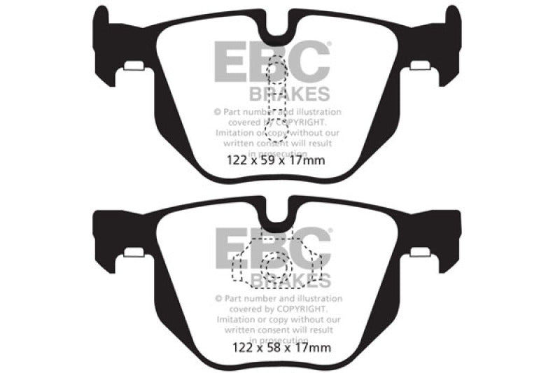 EBC 10-14 BMW X5 3.0 Turbo (35) Greenstuff Rear Brake Pads - DP62009
