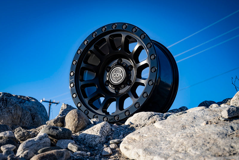 ICON Hulse 17 X 8.5 6 X 5.5 0mm Offset 4.75in BS Double Black - 8017858347DB