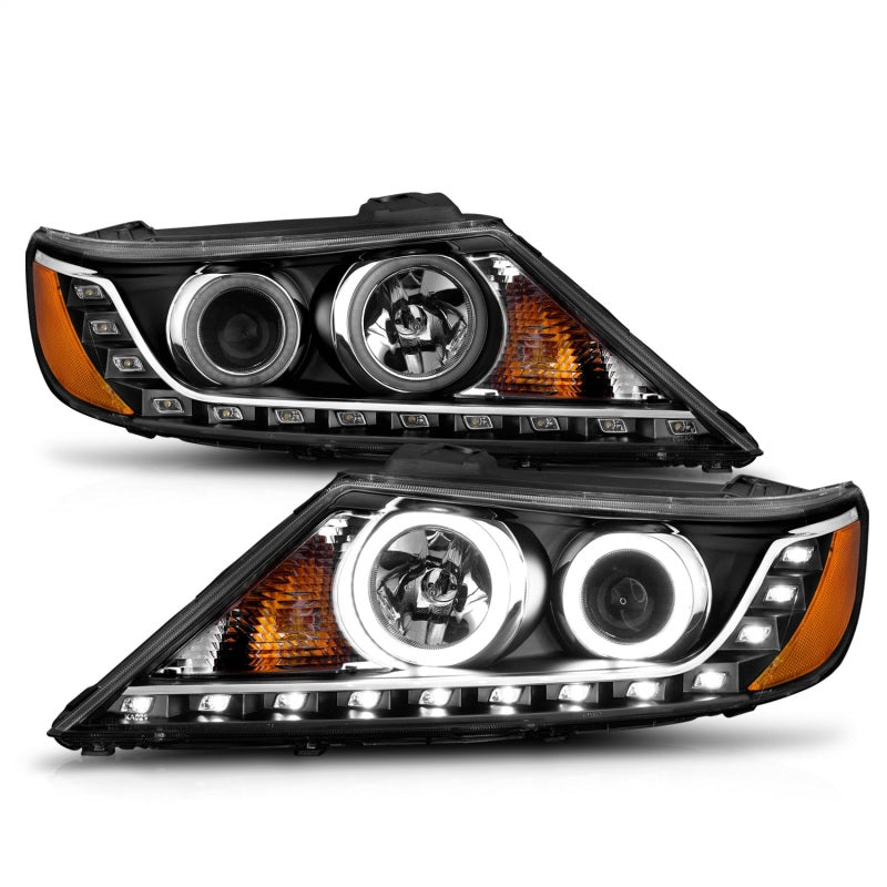 ANZO 2011-2013 Kia Sorento Projector Headlights w/ Halo Black (CCFL) - 111248