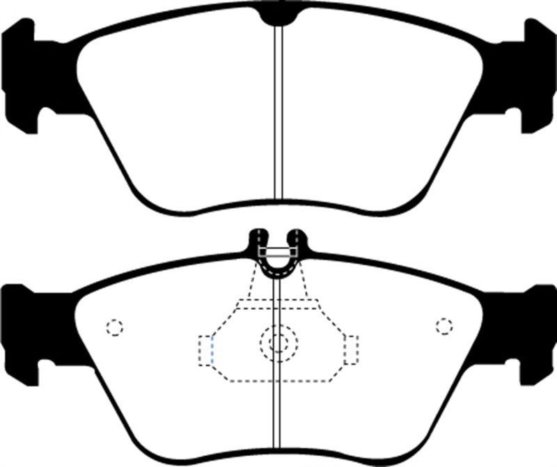 EBC 03-08 Chrysler Crossfire 3.2 Ultimax2 Rear Brake Pads - UD779 for 1998-2011 Mercedes Benz SLK - front view