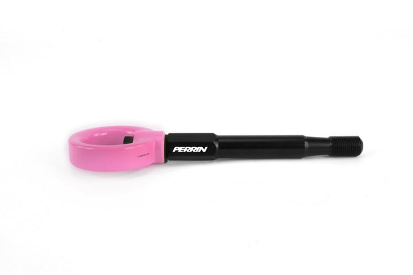 Perrin 15-19 Subaru WRX/STI Tow Hook Kit (Rear) - Hyper Pink - PSP-BDY-252HP for 2015-2021 Subaru WRX STI - front view