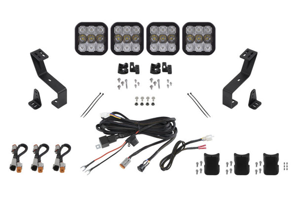 Diode Dynamics SS5 Grille CrossLink Lightbar Kit for 2019-Present Ram - Pro White Combo - DD7610 for 2019-2024 Ram 1500 - fro