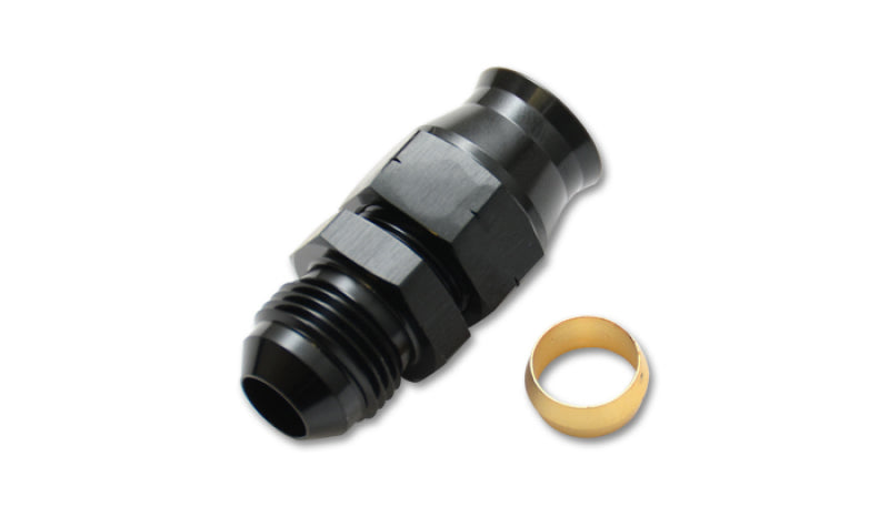 Vibrant -8AN Male to 0.375in Tube Adapter Fitting (w/Brass Olive Insert) - 16457