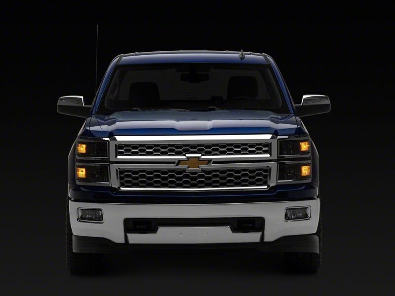 Raxiom 14-15 Chevrolet Silverado 1500 OE Style Headlights/ Chrome Trim- Black - Clear Lens - S169259 - close-up view