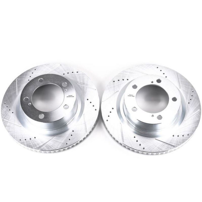 Power Stop 16-21 Toyota Land Cruiser Front Evolution Drilled & Slotted Rotors - Pair - JBR1309XPR for 2008-2022 Toyota Sequoi