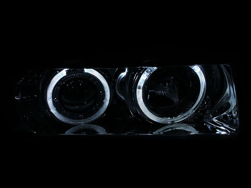 ANZO 1992-1998 BMW 3 Series E36 Projector Headlights w/ Halo Chrome G2 1 pc - 121326