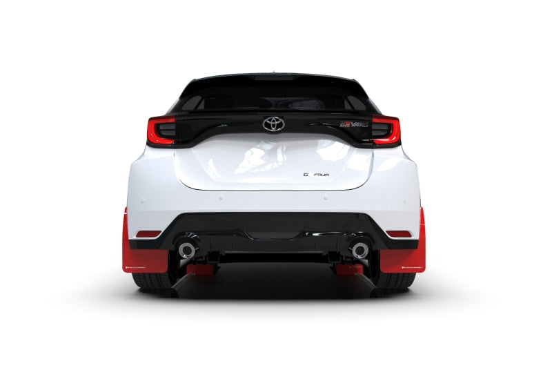 Rally Armor 20-22 Toyota GR Yaris Hatchback Red Mud Flap w/ White Logo - MF74-UR-RD/WH