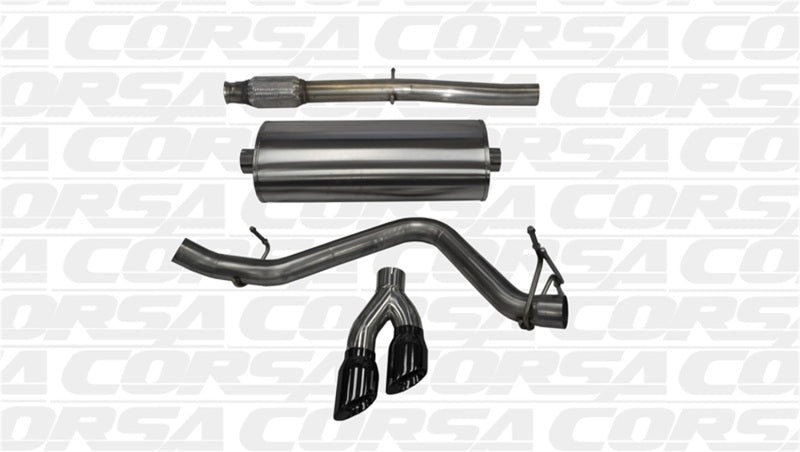 Corsa 14-19 GMC Sierra/Chevy Silv 1500 Crew Cab/Std. Bed 5.3L V8 Black Sport Single Side CB Exhaust - 14874BLK