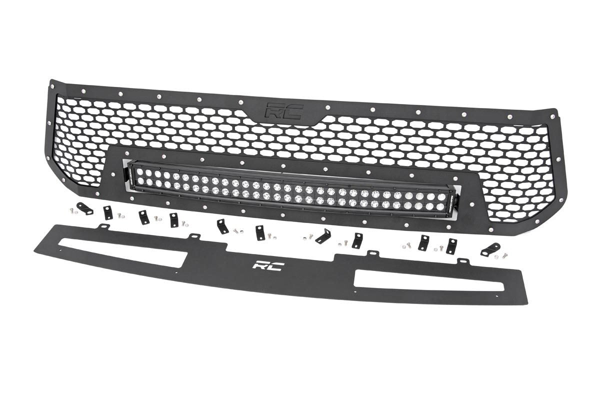 Rough Country - Mesh Grille - 30" Dual Row LED - Black - Toyota Tundra 2WD/4WD (2014-2017) - 70226 for 2014-2017 Toyota Tundr