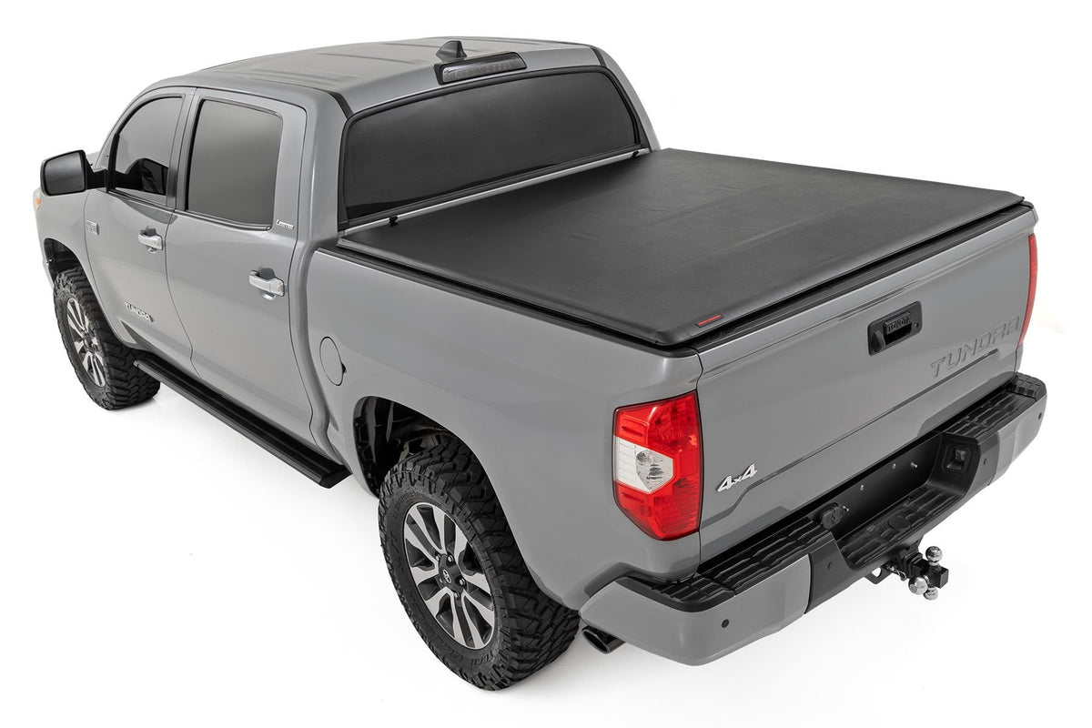 Rough Country - Soft Roll Up Bed Cover - 5'7" Bed - Toyota Tundra 2WD/4WD (2007-2021) - 42419550 for 2007-2021 Toyota Tundra 