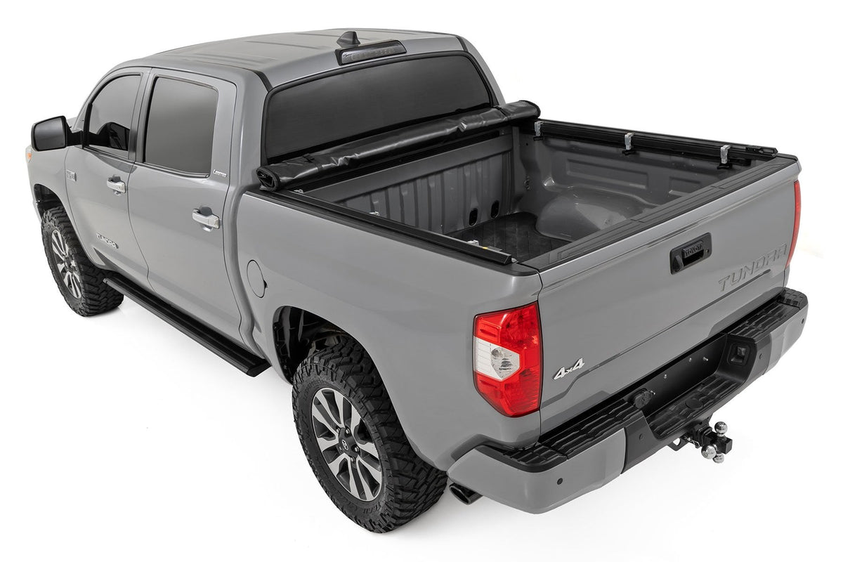 Rough Country - Soft Roll Up Bed Cover - 5'7" Bed - Toyota Tundra 2WD/4WD (2007-2021) - 42419550 for 2007-2021 Toyota Tundra 