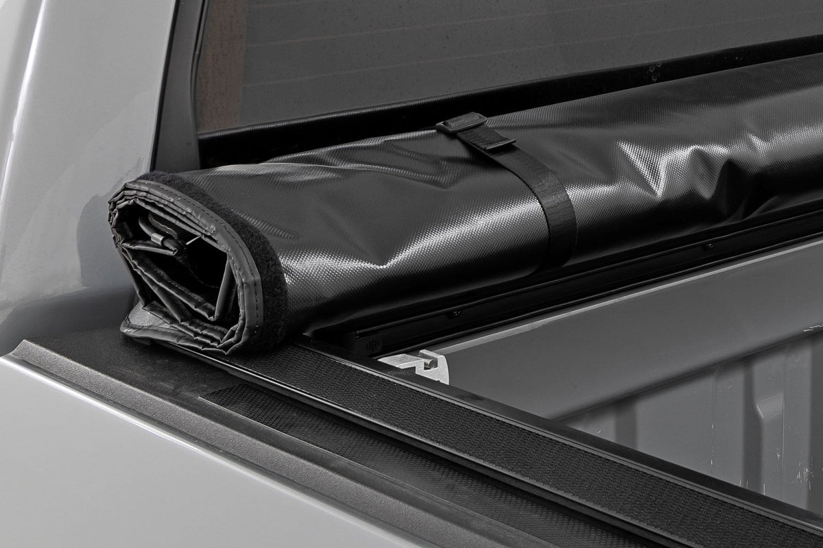 Rough Country - Soft Roll Up Bed Cover - 5'7" Bed - Toyota Tundra 2WD/4WD (2007-2021) - 42419550 for 2007-2021 Toyota Tundra 