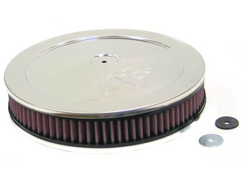 K&N Round Air Filter Assembly 5-1/8in FLG 11in OD 3-3/8in - 60-1150 by K&N Engineering - front view