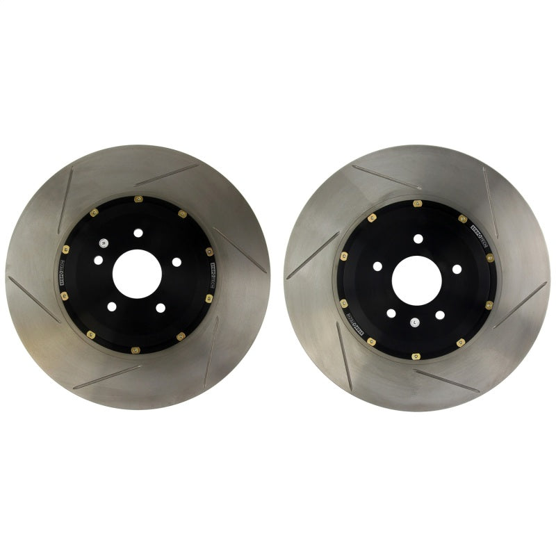 StopTech 13-14 Ford Mustang Shelby GT500 AeroRotor 2pc Drilled Front Rotor (Pair) - 81.344.9921